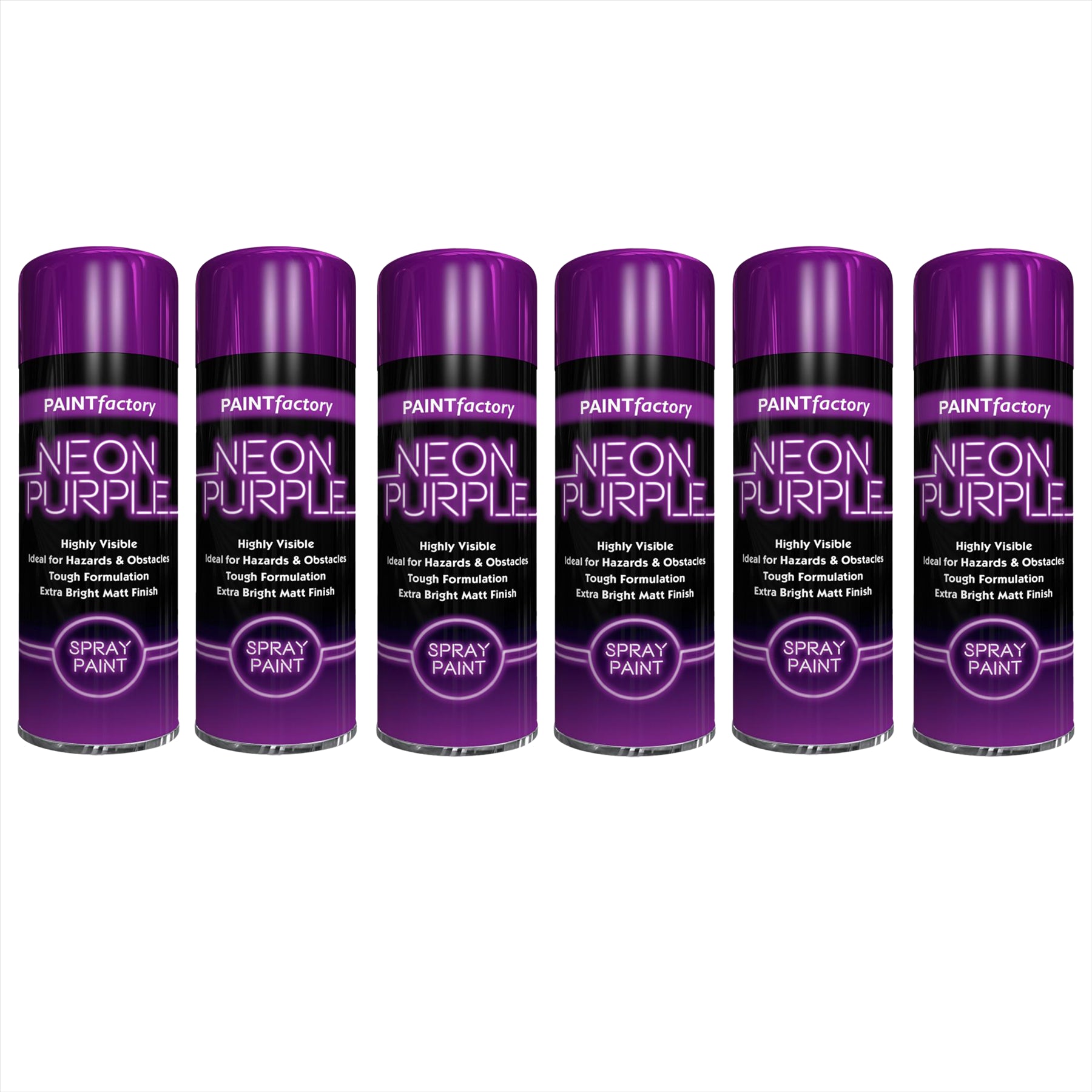 6X Paint Factory Purple Fluorescent Neon Spray Paint 200ml Spray Paint