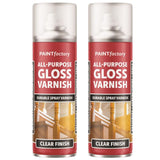 2X Paint Factory Clear Gloss Varnish Spray 250ml