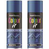 2X Paint Factory Beautiful Blue Gloss Spray Paint 400ml