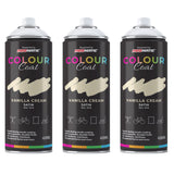 3X Vanilla Cream RAL 1015 Satin Spray Paint 400ml
