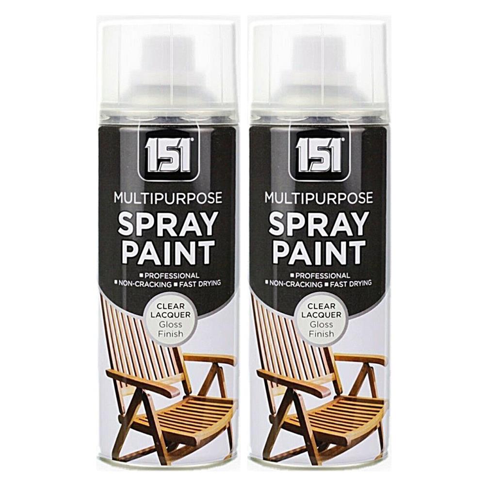 2X 151 Clear Lacquer Spray Paint 400ml Spray Paint