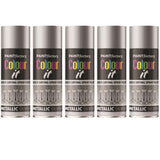5X Paint Factory Metallic Silver Spray Paint 200ml