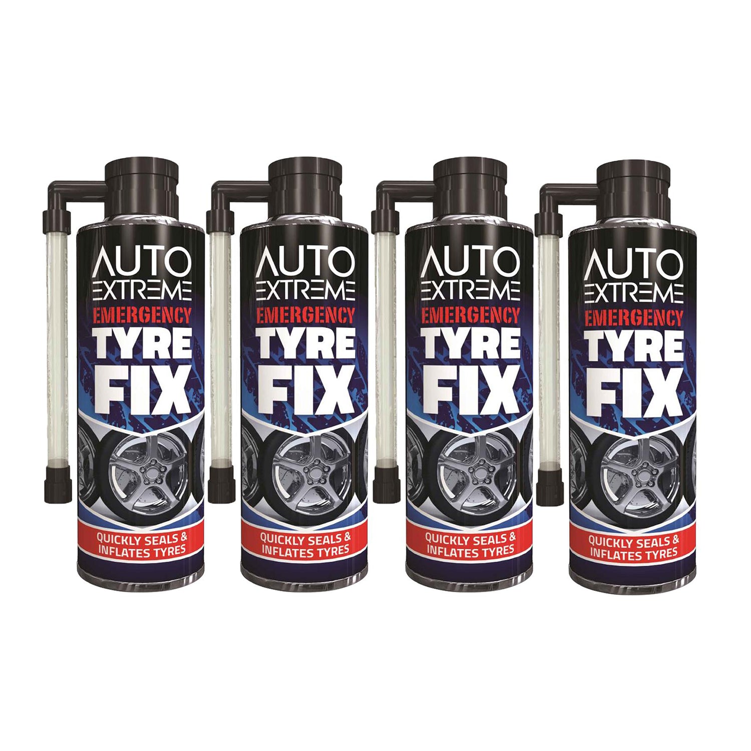 4X Auto Extreme Quick Fix Tyre Repair 300ml Inflater