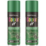 2X Grass Green Gloss Spray Paint 250ml