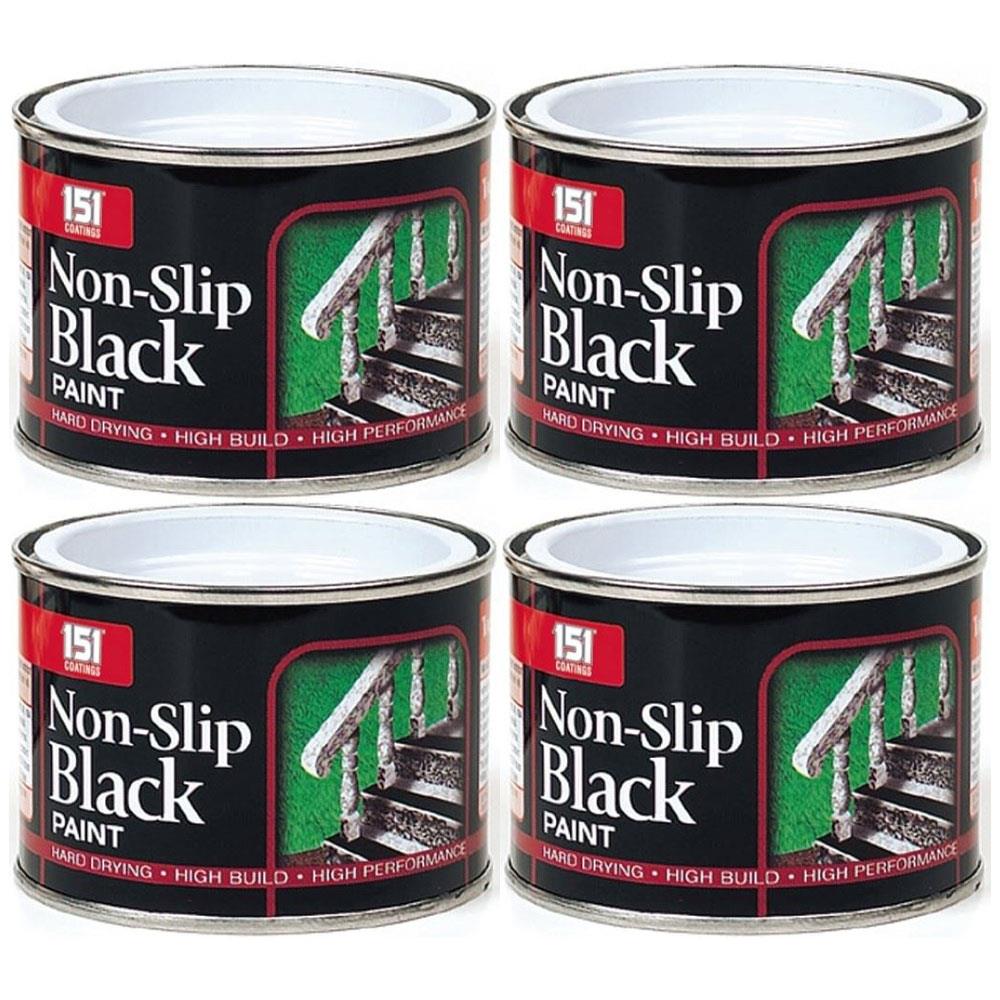 4X Nonslip Black Matt Paint Tin 180ml Tin Paint