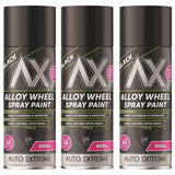 3X Auto Extreme Black Alloy Wheel Spray Paint 400ml
