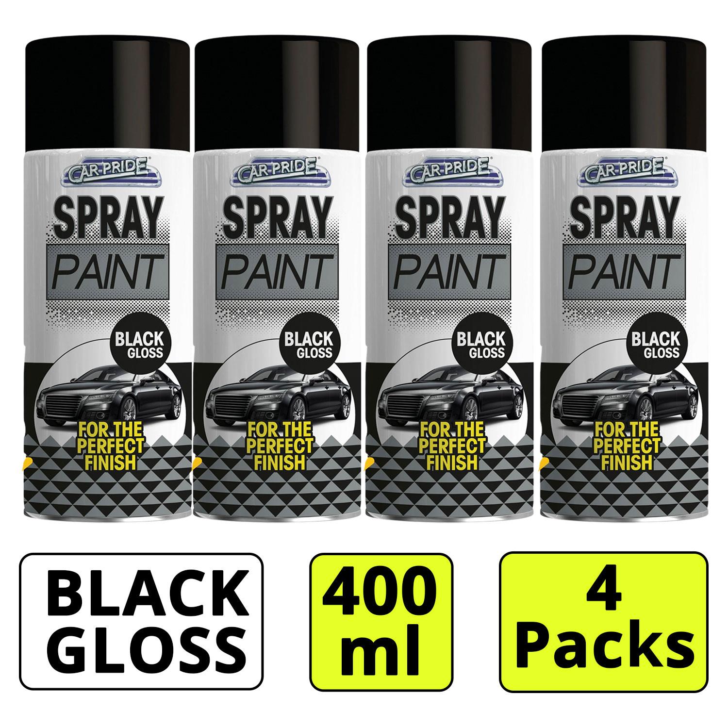 4X Car Pride Gloss Black Car Spray 400ml Spray Paint