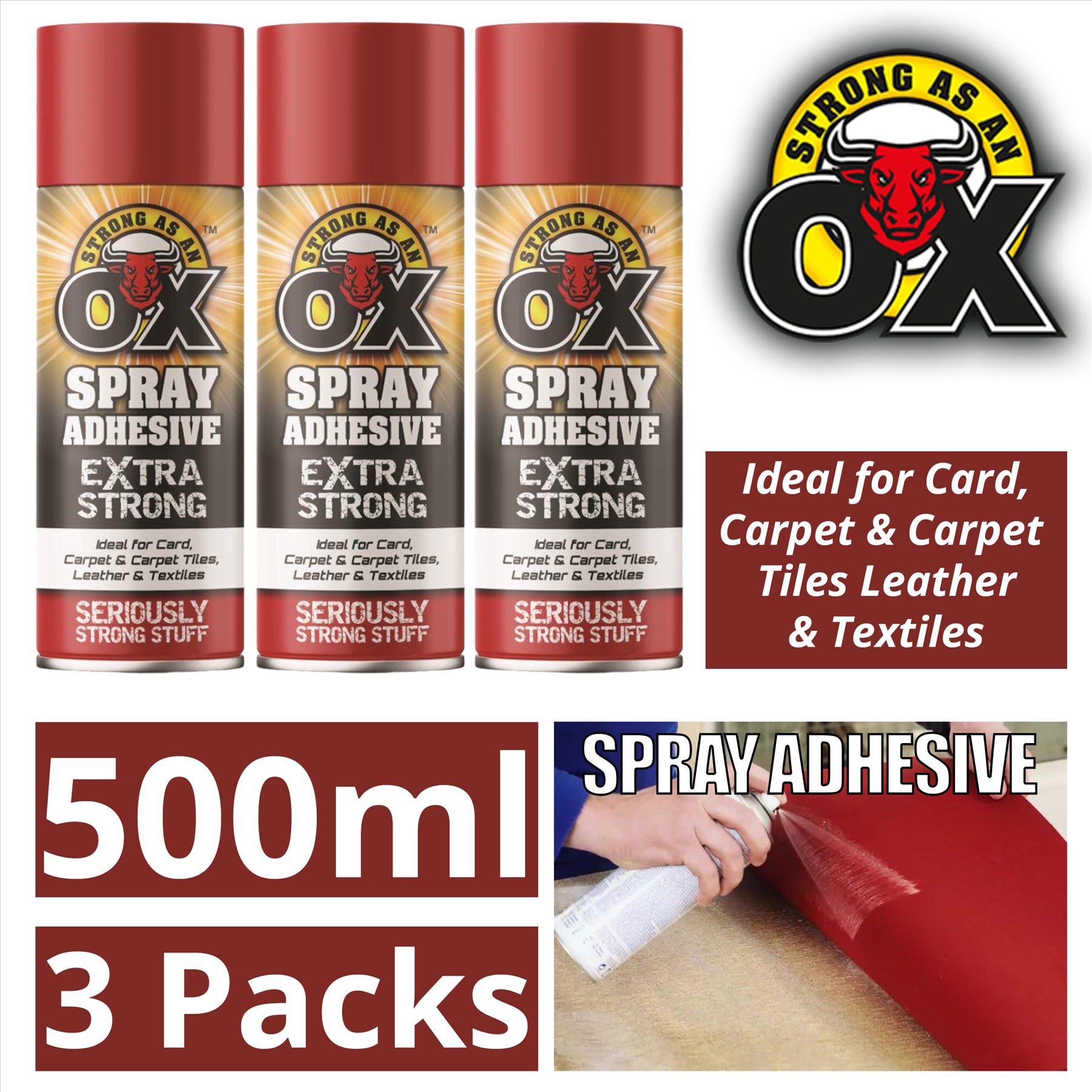 3X Saao Spray Adhesive 500ml Adhensive Spray