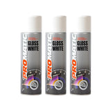 3X Promatic Gloss White Spray Paint 500ml Spray Paint