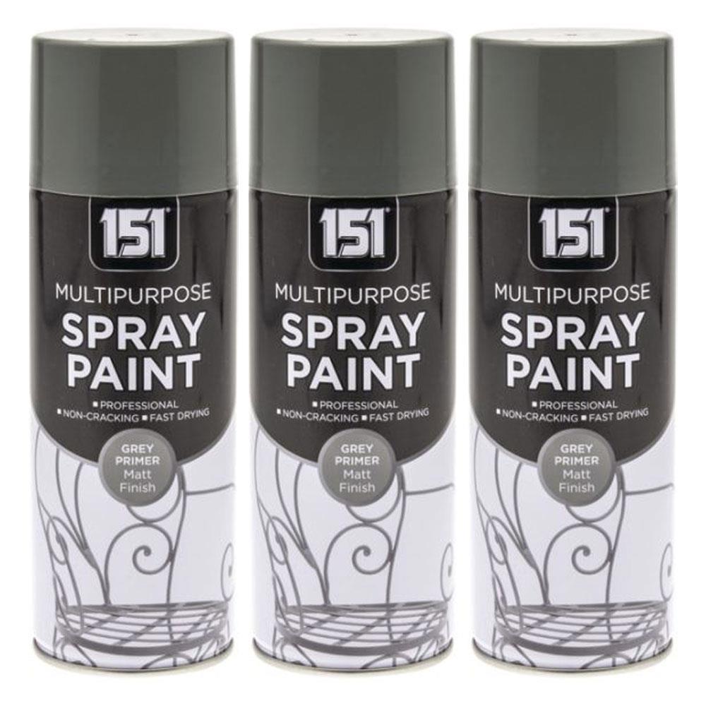 3X 151 Grey Primer Spray Paint 400ml Spray Paint