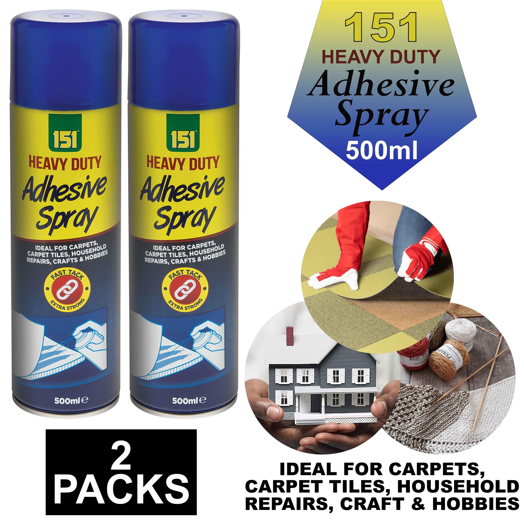 2X Multipurpose Adhesive Glue Spray 500ml Spray Paint