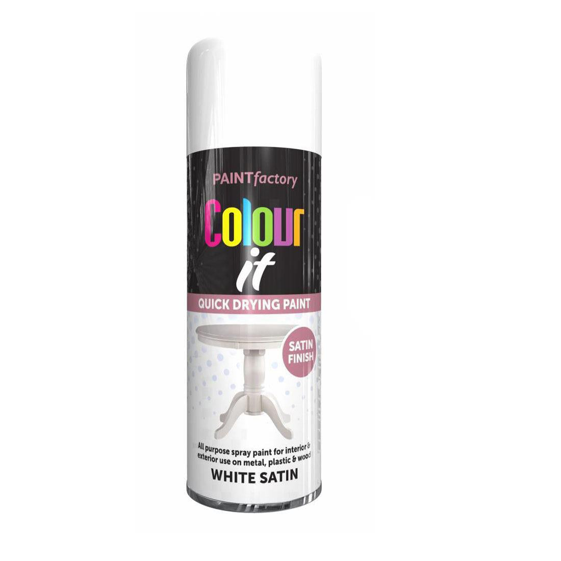Paint Factory White Satin Spray Paint 400ml Spray Paint