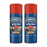 2X Hammerite Smooth Red Spray Paint 400ml Spray Paint