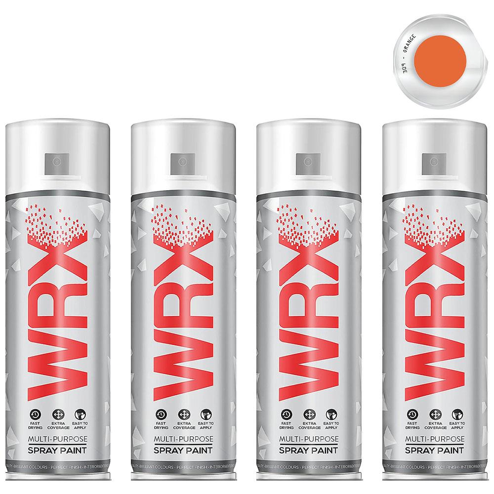 4X WRX Flat Orange Spray Paint 400ml Spray Paint