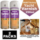 2X Clear Yacht Varnish Spray 250ml Spray Paint