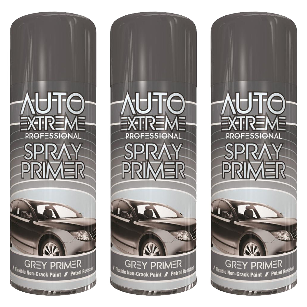 3X Auto Extreme Grey Primer Spray 400ml Spray Paint