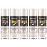 5X Paint Factory White Satin Spray Paint 250ml