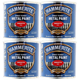 4X Hammerite Smooth Red Paint 250ml Tin Paint