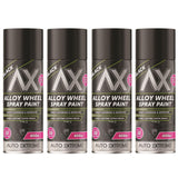 4X Auto Extreme Black Alloy Wheel Spray Paint 400ml