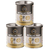 3X Paint Factory Metallic Gold Paint Tin 300ml Tin Paint