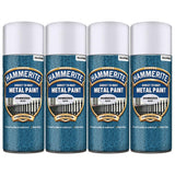 4X Hammerite Hammered Silver Spray Paint 400ml Spray Paint