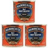 3X Hammerite No.1 Rustbeater Dark Brown 250ml Rustbeater