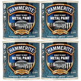 4X Hammerite Hammered Silver Paint 250ml Tin Paint