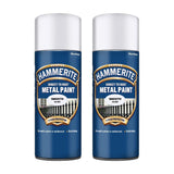 2X Hammerite Smooth Silver Spray Paint 400ml Spray Paint