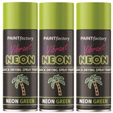 3X Paint Factory Fluorescent Neon Green Spray Paint 200ml