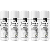 5X 151 White Gloss Plastic Spray Paint 400ml