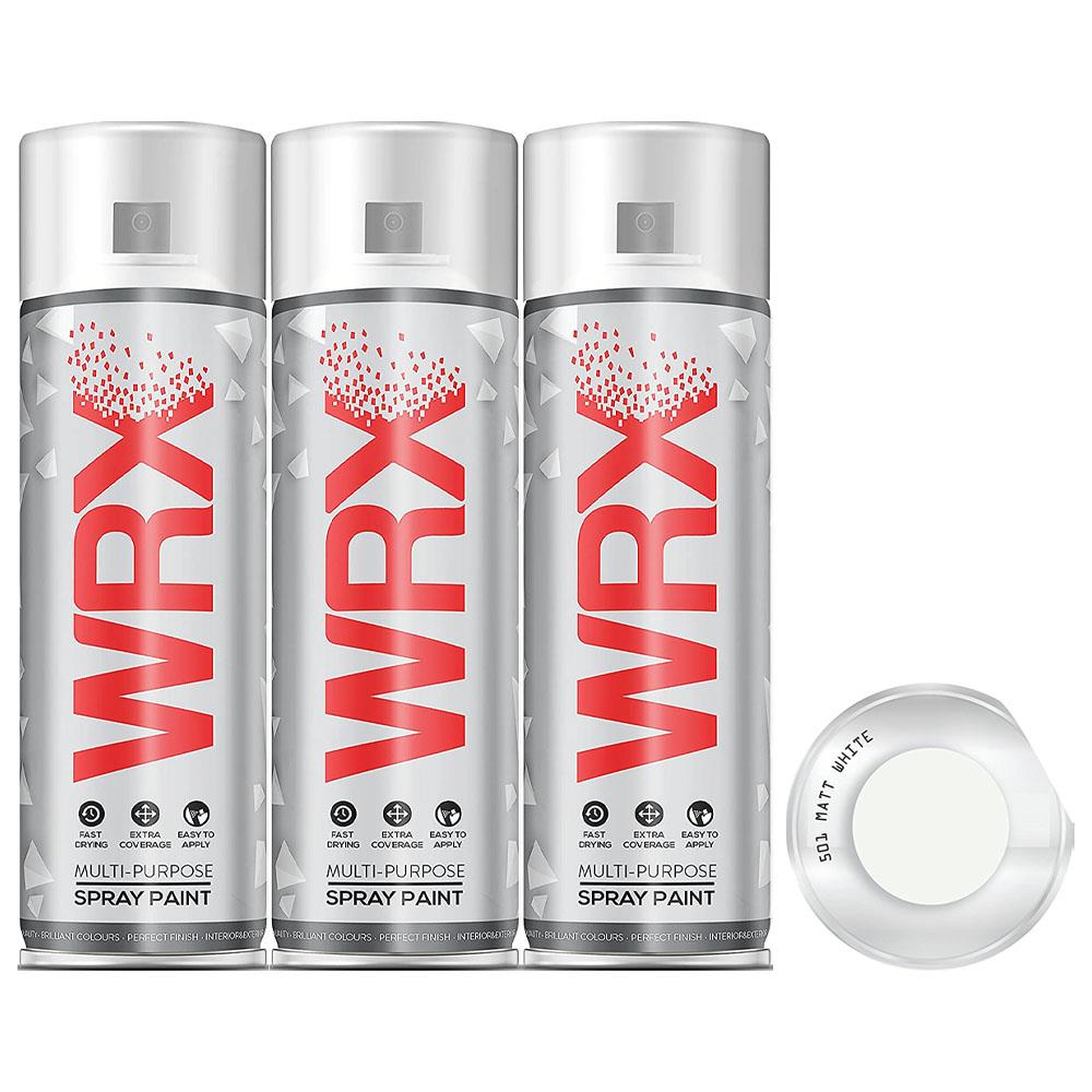 3X WRX Matt White Spray Paint 400ml Spray Paint