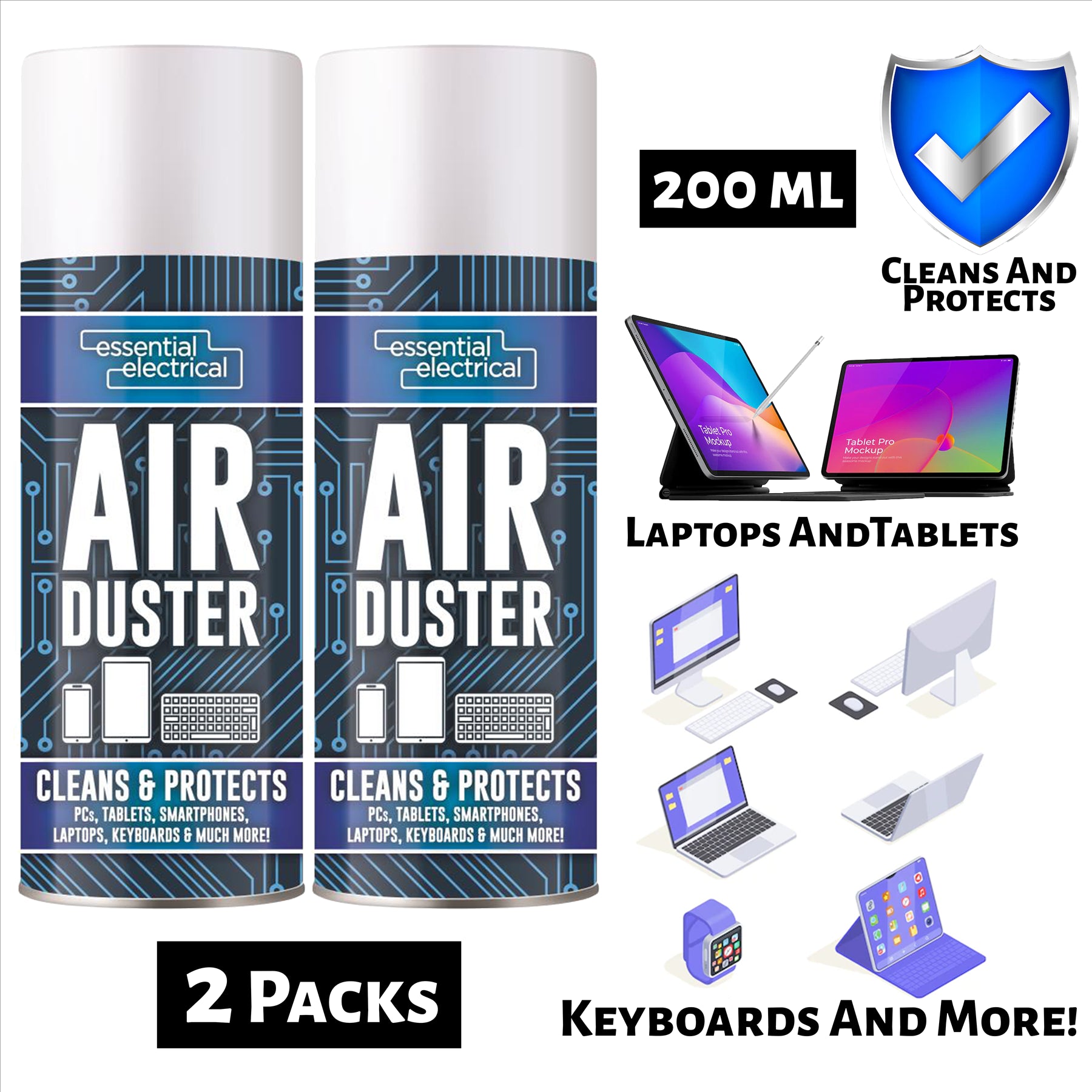 2X Air Duster Spray 200ml Air Duster Spray