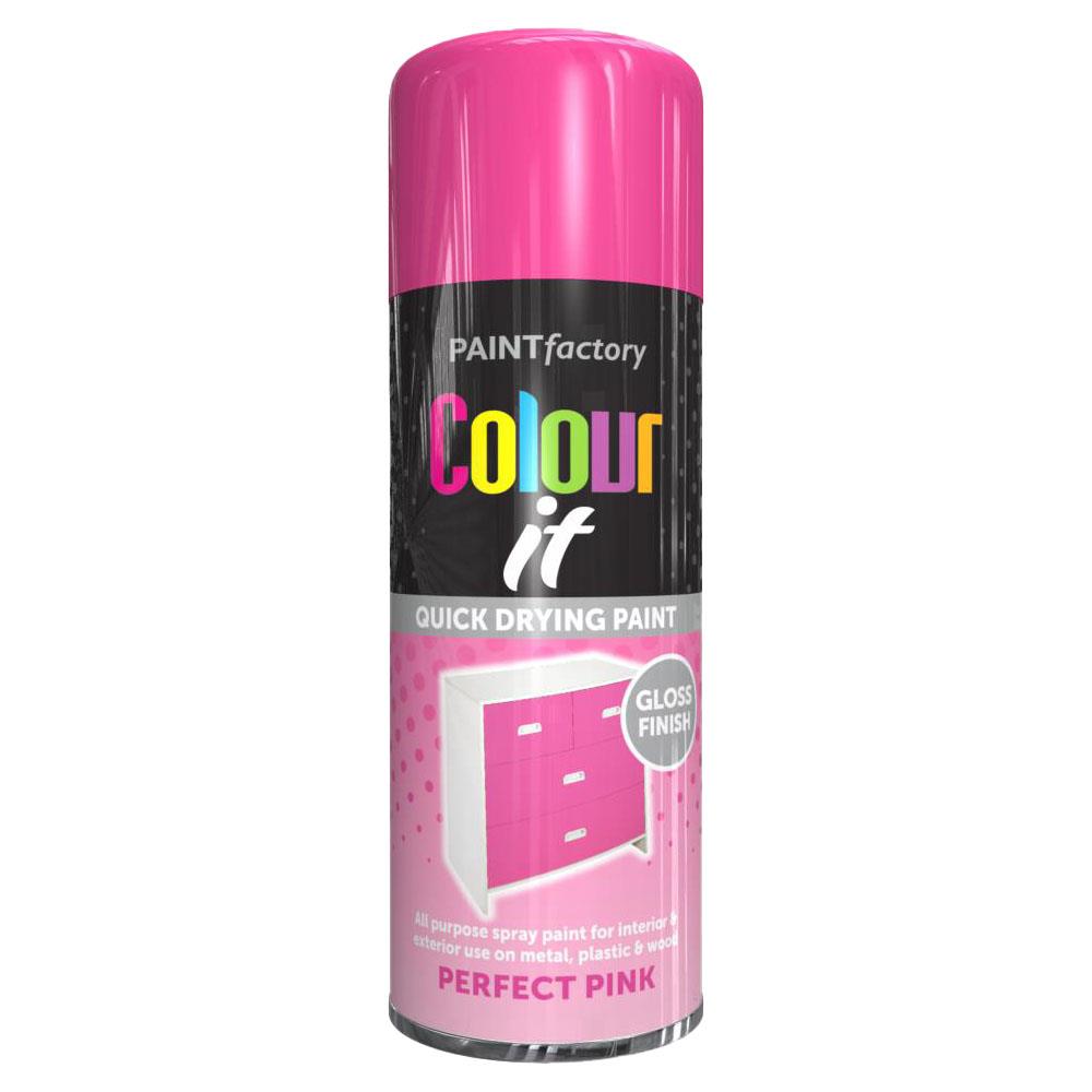 Paint Factory Pink Gloss Spray Paint 250ml Spray Paint