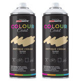 2X Antique Cream RAL 1014 Gloss Spray Paint 400ml