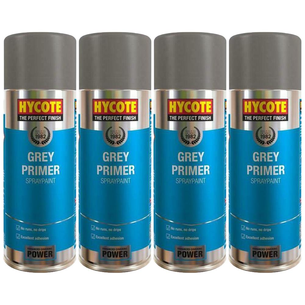 4X Hycote Grey Primer Spray 400ml Spray Paint