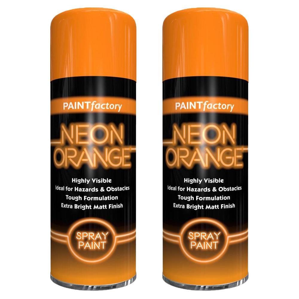2X Paint Factory Neon Orange Spray Paint 400ml Spray Paint