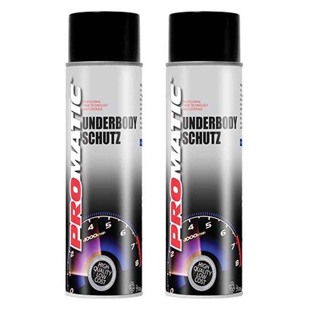 2X Promatic Black Underbody Spray Paint 500ml Spray Paint