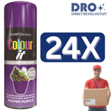 24X - Paint Factory Proper Purple Gloss Spray Paint 250ml