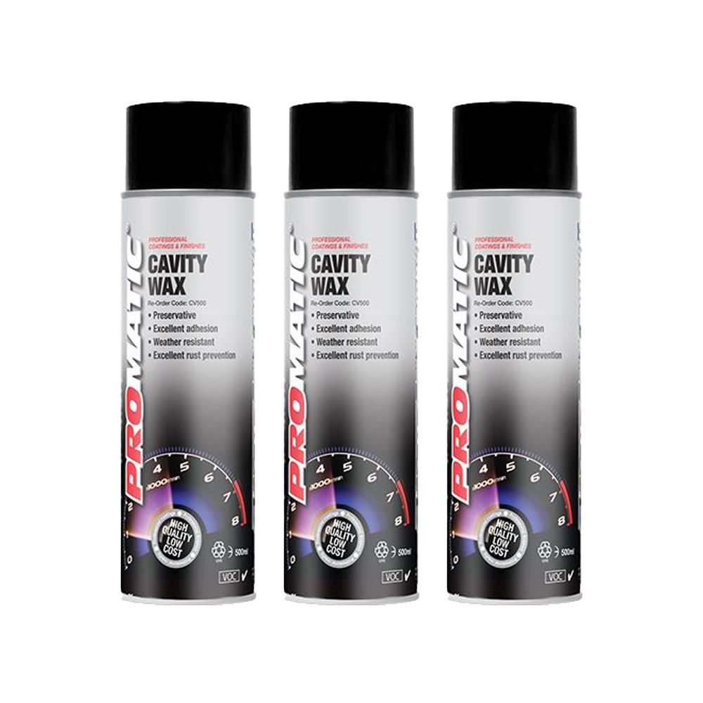 3X Promaticcavity Wax (Clear) Spray Paint 500ml Spray Paint
