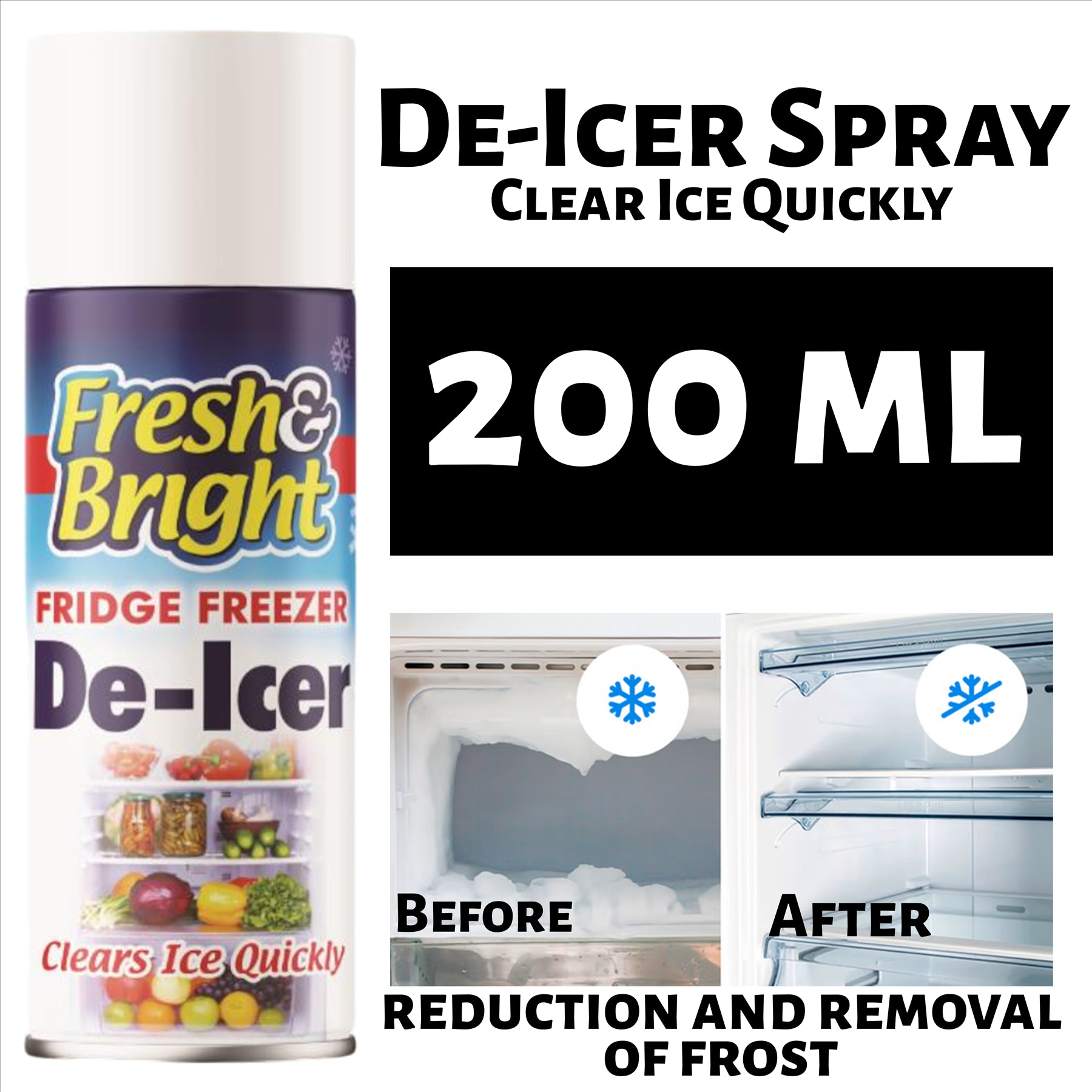 Fridge Freezer Deicer 200ml De-Icer