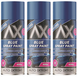 3X Auto Extreme Blue Gloss Spray Paint 400ml