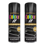 2X Paint Factory Black Matt Spray Paint 250ml Spray Paint