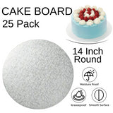 25 Boards - 14" Round Silver Double Thick Cards Cake Board