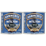 2X Hammerite Smooth Dark Green Paint 250ml Tin Paint