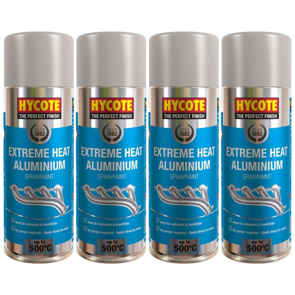 4X Hycote Extreme Heat Aluminium Spray Paint 400ml Spray Paint