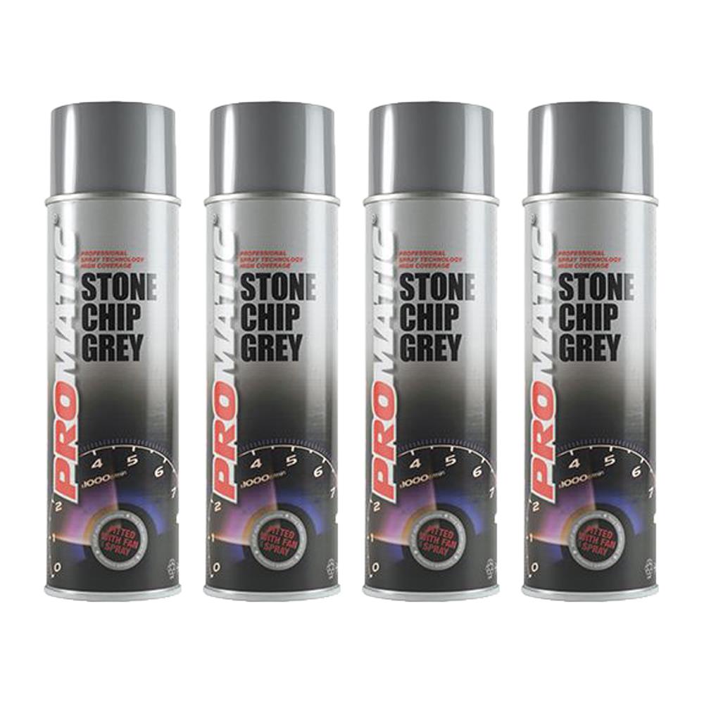 4X Promatic Stonechip Grey Spray Paint 500ml Spray Paint