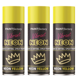 3X Paint Factory Fluorescent Neon Yellow Spray Paint 200ml