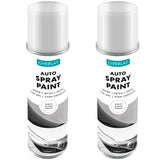 2X Overlay Gloss White Auto Professional Spray Paint 250ml