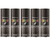 5X Paint Factory Jet Black Gloss Spray Paint 400ml