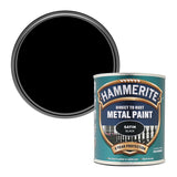 4X Hammerite Satin Black Paint 750ml